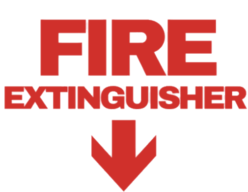 Fire Extinguisher Sign Arrow Down
