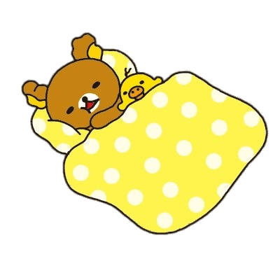 Rilakkuma Bear and Duck Friend In Sleeping Bag