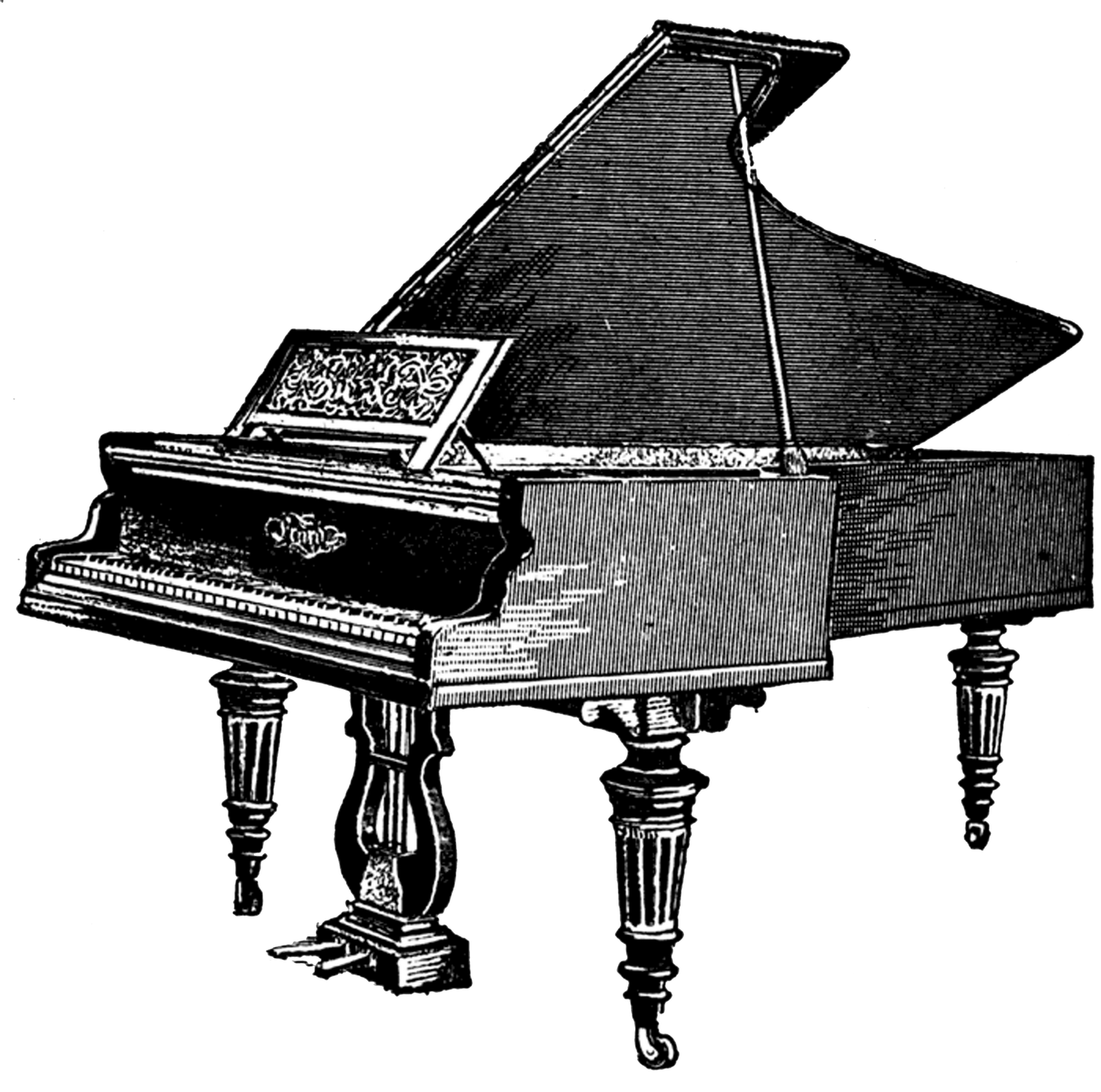 Antique Piano Clipart