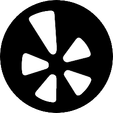 Yelp round black icon