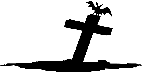 Halloween Lonely Cross on a Cemetery