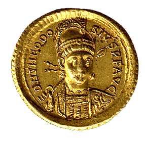 Gold Solidus Coin of Theodosius II