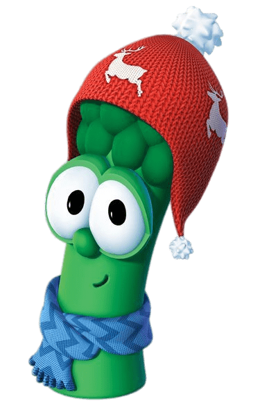 Junior Asparagus Wearing Winter Hat