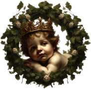 Cherub Surrounded by Ivy