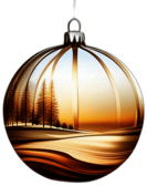 Champagne Gold Bauble With A Satin Sheen, Minimalist - Single Item, Decorated Christmas Bauble, High Detail, No Shadow