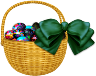 Easter Basket Green Ribbon