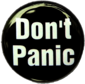 Don't Panic Black Button