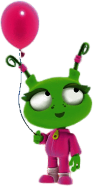 Ema Holding A Pink Balloon