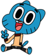 Gumball Making Peace Sign