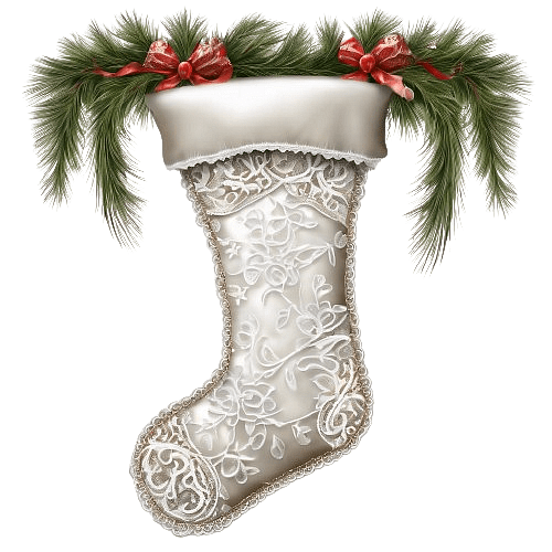 White Satin Christmas Stocking