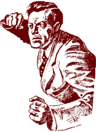 Man Punching Someone Retro Illustration