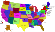 Coloured Map of USA