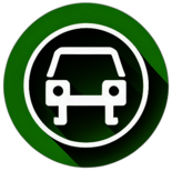 Ride Sharing, Minimalist App Icon - Circle Icon Bevel Border