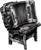 vintage accordeon on a chair