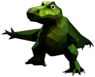 Komodo Dragon, Cartoon Character - In The Style Of Pixar, Single View, No Shadow