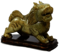 Foo Dog on Wood Base