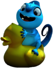 Cam Sitting on A Bath Duck