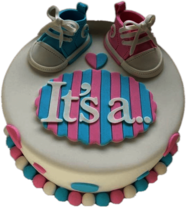 Gender Revealing Cake Shoe Decoration