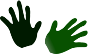 Two Green Hand Prints