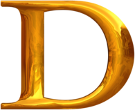 Gold Typography Letter D