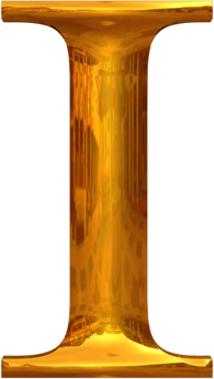 Gold Typography Letter I