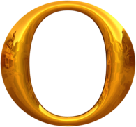 Gold Typography Letter O
