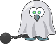 Ghost Penguin with Ball and Chain