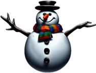 Snowman with a Thick Colorful Scarf