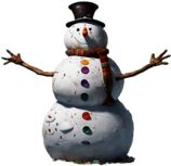 Snowman with Colorful Buttons