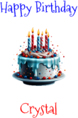 Happy Birthday Crystal Custom Message