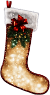 Shiny Golden Christmas Stocking