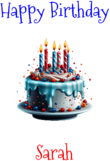 Happy Birthday Sarah Custom Message