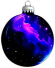 Deep Purple Bauble With Starry Night Sky Design, Minimalist - Single Item, Decorated Christmas Bauble, High Detail, No Shadow