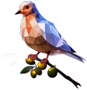 Dove On A Perch, Resting, With An Olive Branch Beside., In The Style Of A Cartoon Animation Character - Full Body, Single View, No Shadow