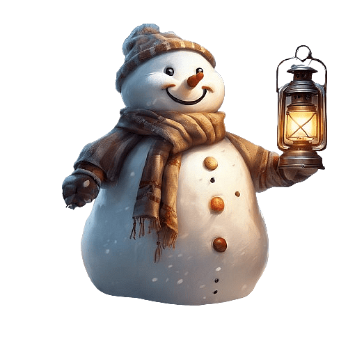 Snowman Holding a Lantern