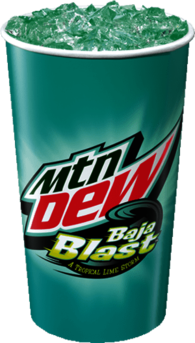 Mountain Dew Baja Blast In Paper Cup