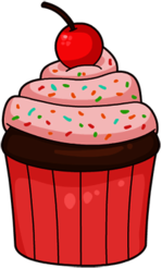 Cartoon Cupcake Pink