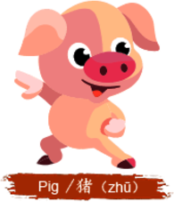 Chinese Horoscope Kids Pig Sign Clipart