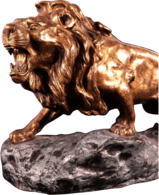 Bronze Lion on Stone