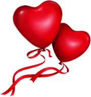 Heart Balloons With Ribbons