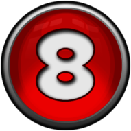 White Number 8 In Red Circle