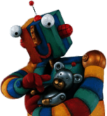 Little Robots Stripy Holding Teddy