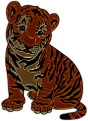 Lion Cub Sitting Plastic Art