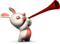 Rabbid Blowing A Horn