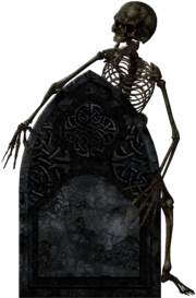 Headstone and Skeleton