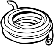 Garden Hose Black and White Clipart