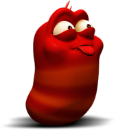 Larva Red Sticking Out Tongue