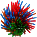Bunch Of Coloured Straws Top View