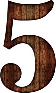Wooden Number 5