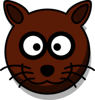 Brown Cat Head Cartoon